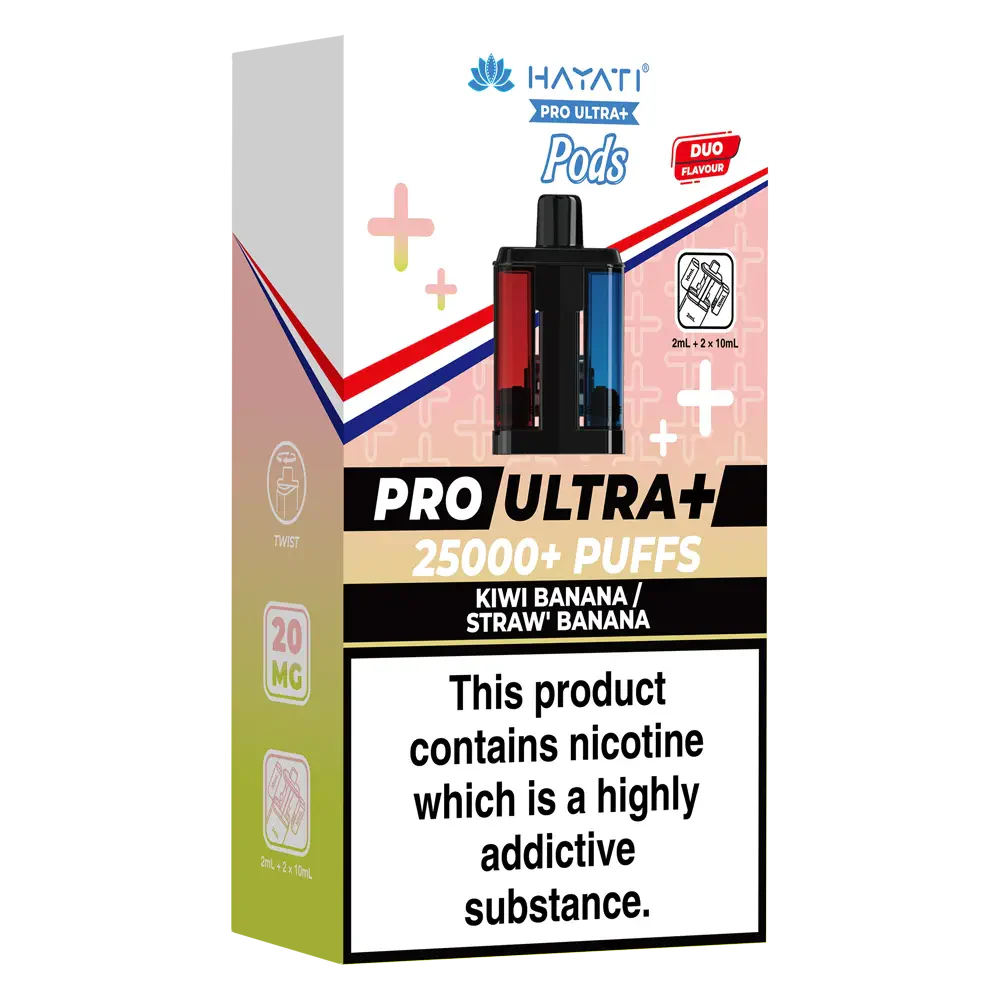 Hayati Pro Ultra Plus 25000 Kiwi Banana / Straw Banana Prefilled Pods