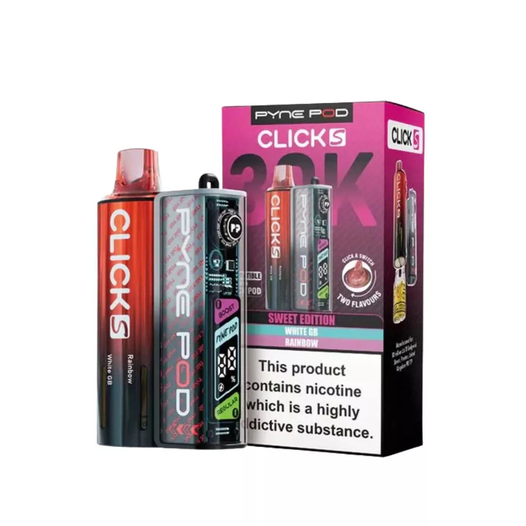 Pyne Pod Click S 30K Vape Kit Sweet Edition Dual Flavours - White GB & Rainbow