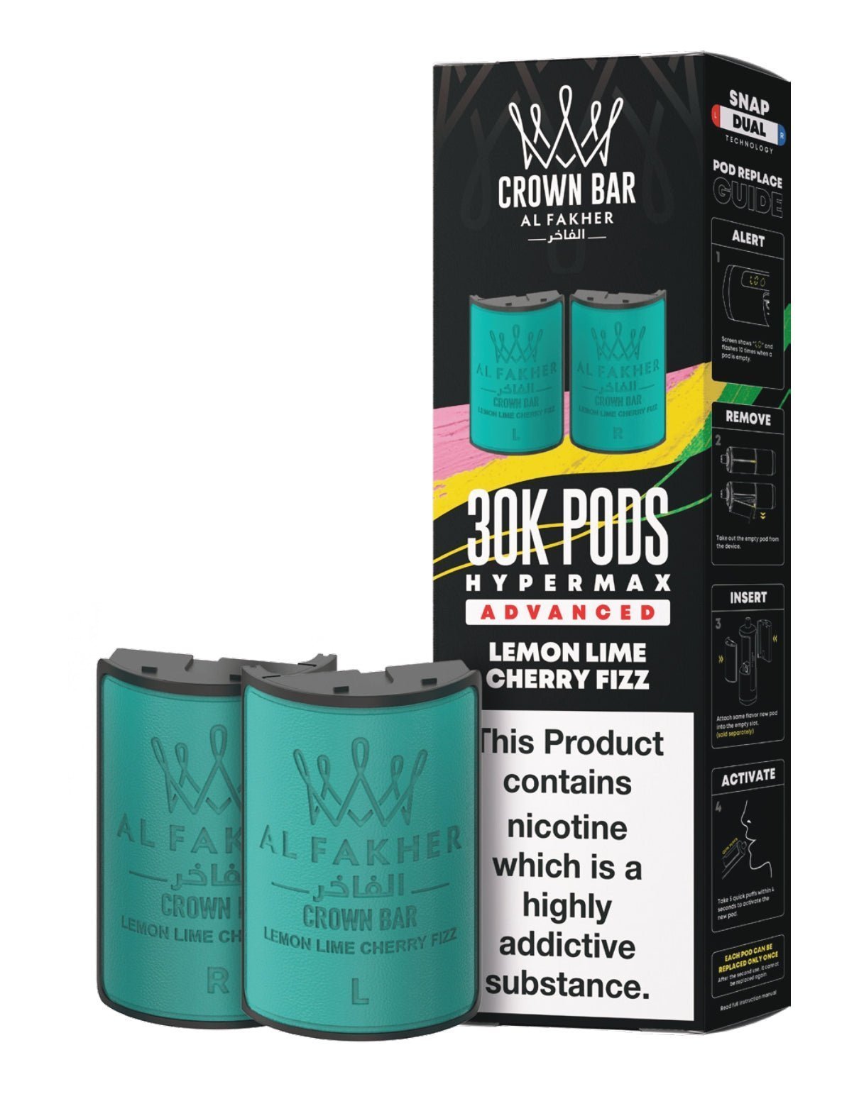 Image Of Al Fakher Crown Bar 30K Hypermax Refills Pods - Box of 5