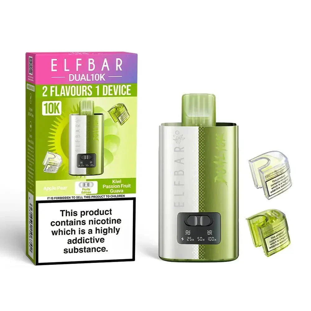 Elf B Dual 10K Puffs Prefilled Pod Vape kit Box of 5, Apple Pear, Kiwi Passion Fruit Guava Flavour