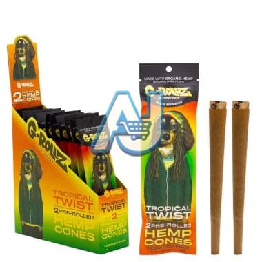 G Rollz Hemp Blunt Cones 2 Pack, Tropical Twist Flavour