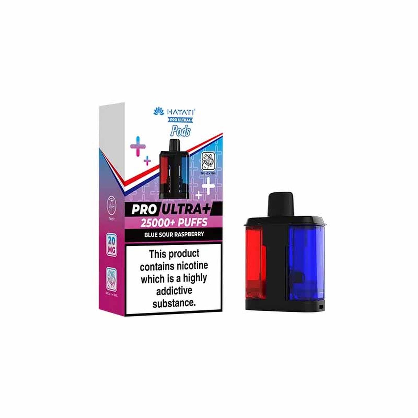 Hayati Pro Ultra 25K Prefilled Replacement Pod, Blue Sour Raspberry Flavour