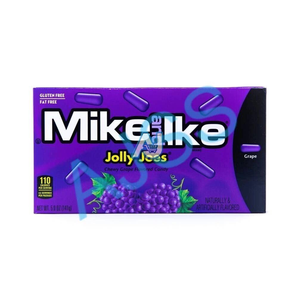 Mike & Ike Theatre Box Jolly Joe's Grape Candy 141g (Pack of 12)