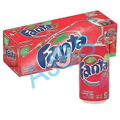 Fanta Strawberry Soft Drink Cans 12oz (355ml) - 12-Pack. BBD: DEC/24