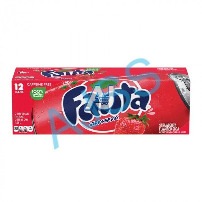 Fanta Strawberry Soft Drink Cans 12oz (355ml) - 12-Pack. BBD: DEC/24