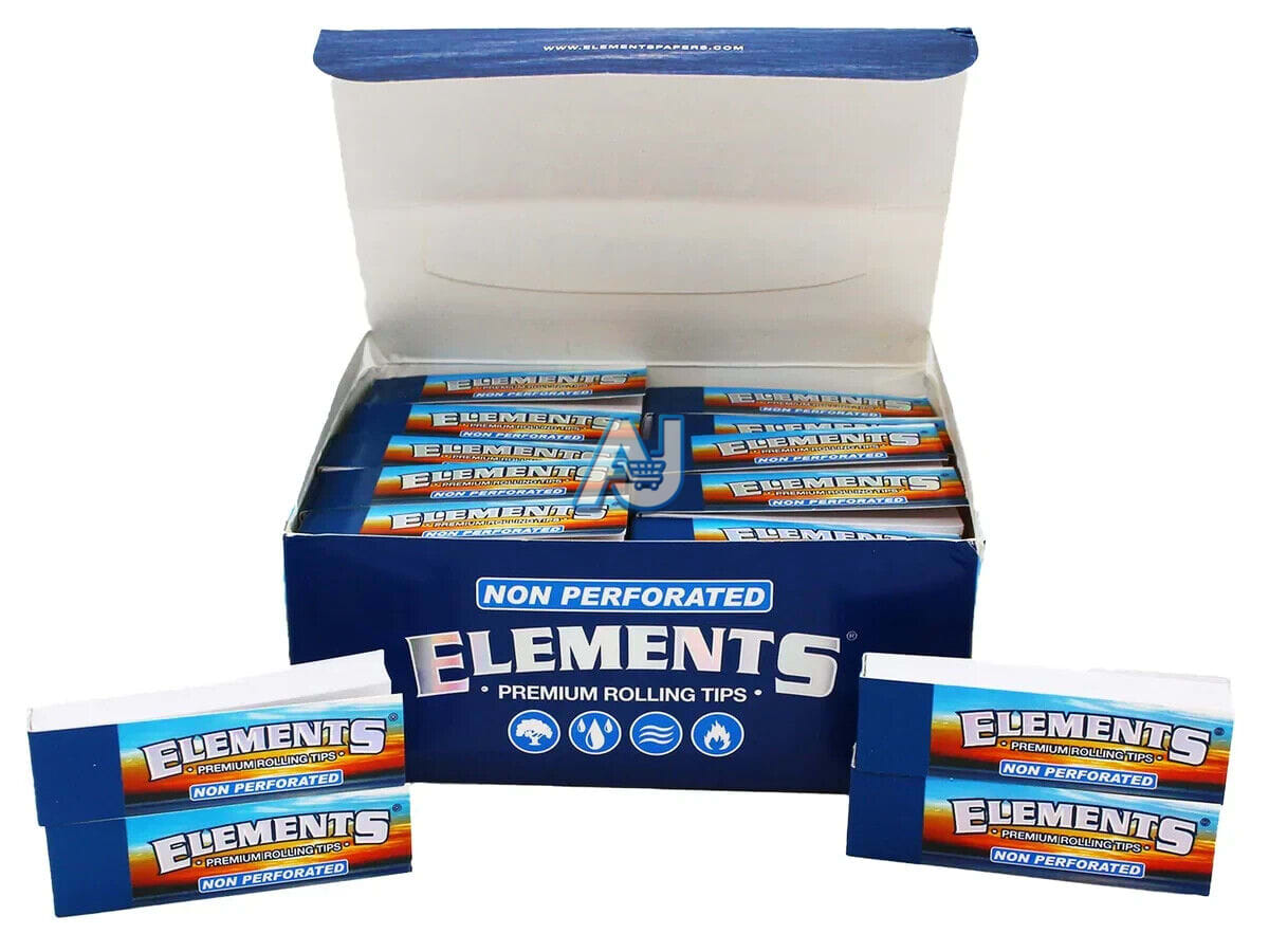 Elements Non-Perforated Roach Tips - 50 Pack Full Box Rolling Paper Original Tip