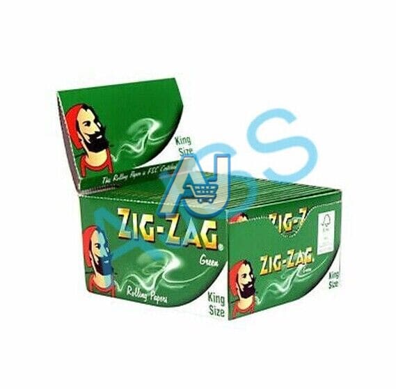 Zig Zag King Size Smoking Papers - Green/Red/Blue/Silver Full Box (Real Papers)