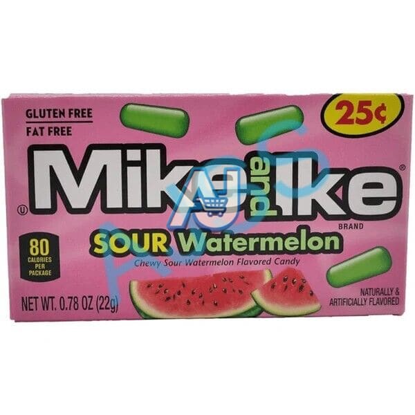 Mike and Ike Sour Watermelon Candy Theatre Box 120g (Pack of 12)