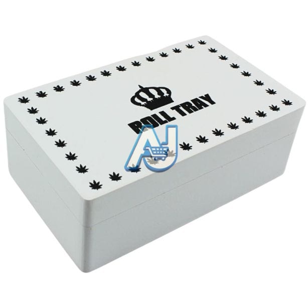 Roll Tray Wooden Box - White (Medium)