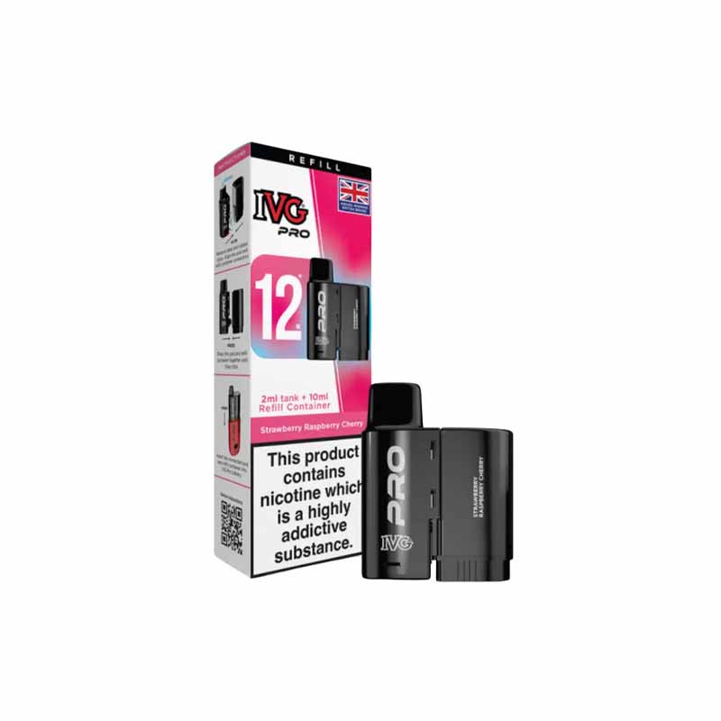 IVG Pro 12 Prefilled Replacement Pods, Strawberry Raspberry Cherry Ice Flavour