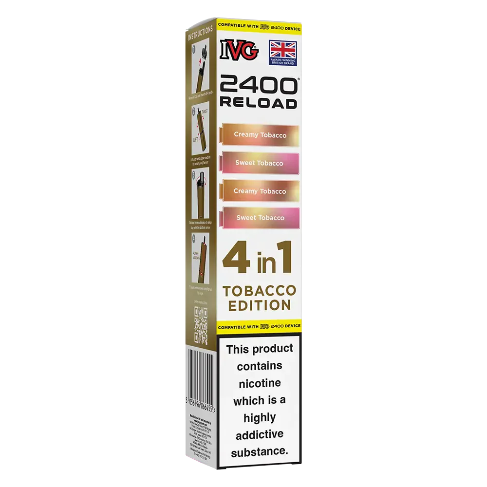 IVG 2400 Reload 4in1 Tobacco Edition Prefilled Pods