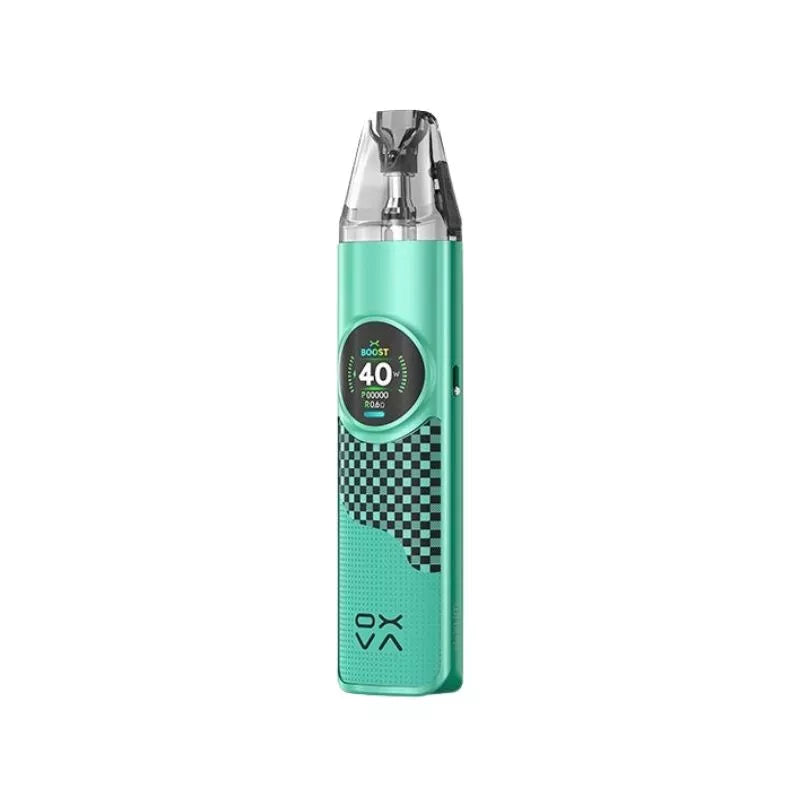 OXVA NeXlim Pod Vape Kit in Chequered Green Colour with a built-in 1500mAh Battery - Great for Nic Salt E-liquids