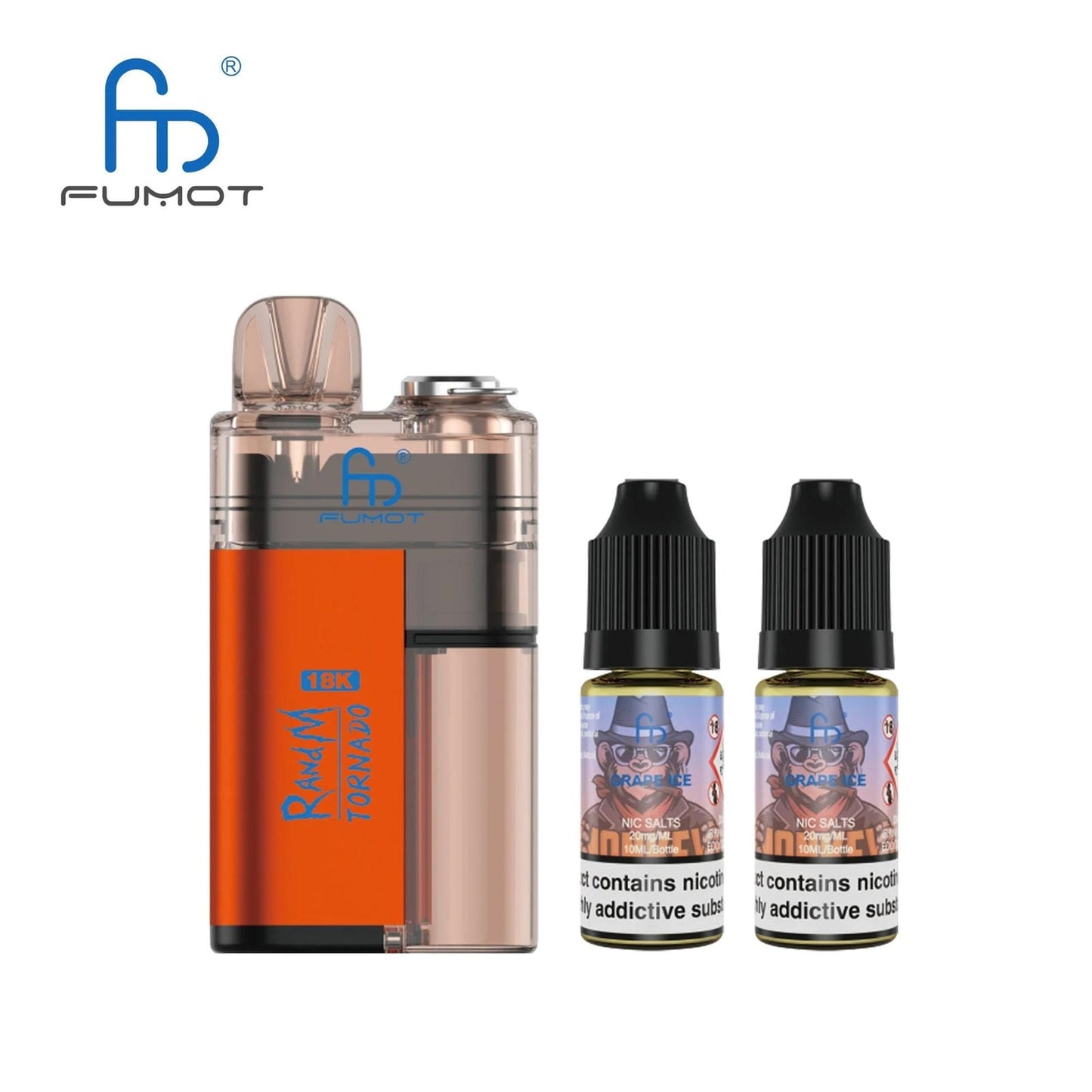 RandM Tornado 18000 Prefilled Vape Pod Kit Box of 5, Grape Ice Flavour