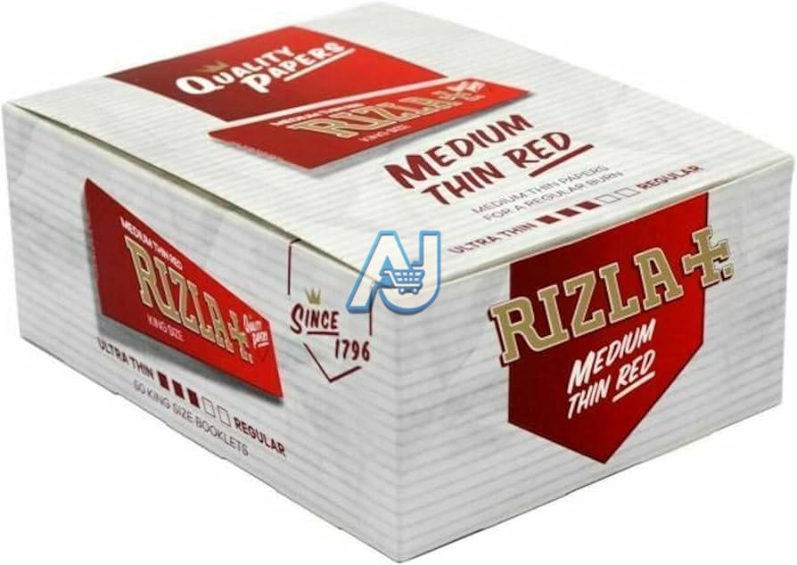 Rizla Red King Size Papers Smooth Durable Rolls, Aj Super Store