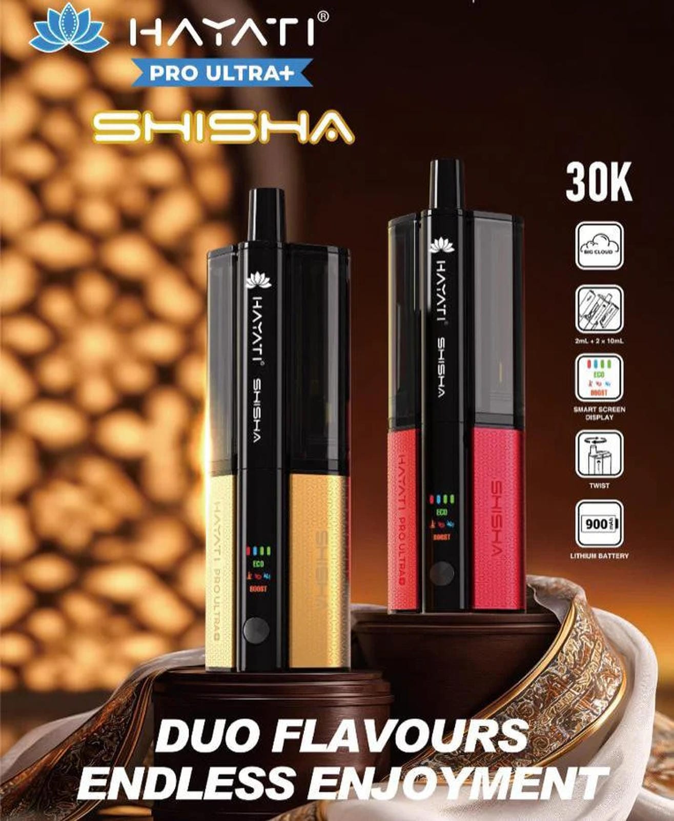 Hayati Pro Ultra Plus Shisha 30k Vape Kit Box of 5 - Hayati Pro Ultra Plus Shisha 30k Vape Kit Box of 5 - Direct Vape Wholesale