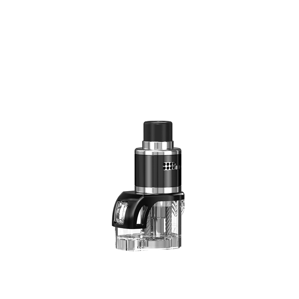 Vapefly Optima pod cartridge with a sleek black and clear design.