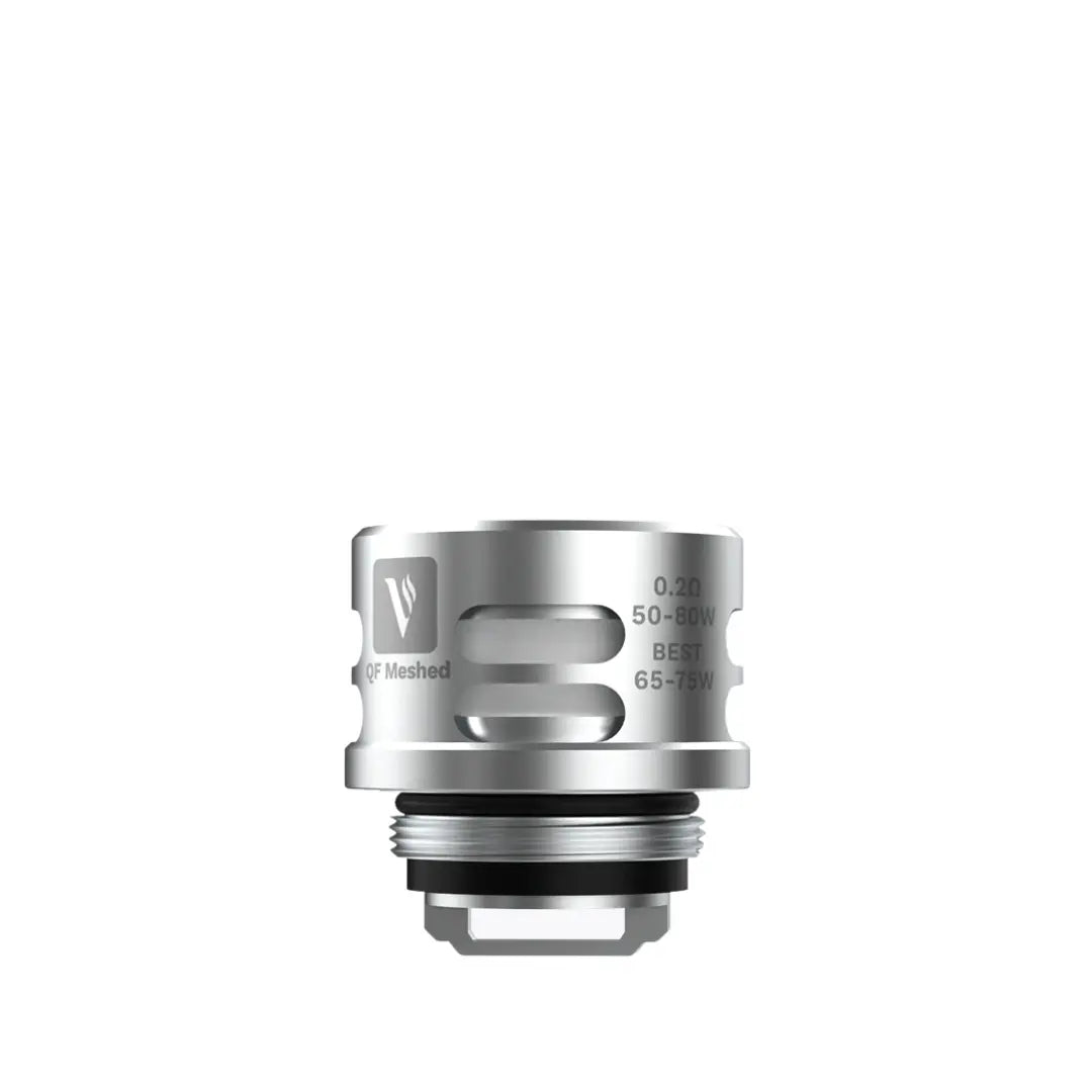 Vaporesso SKRR QF Meshed coil 0.2 ohm with mesh and strip designs, shown with intricate patterns.