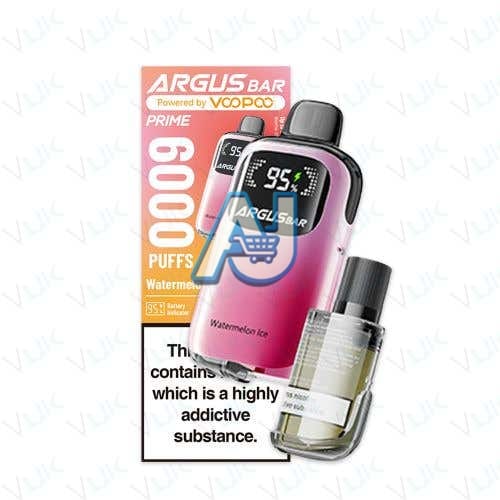 VooPoo Argus Bar Prime Perfilled Vape Kit, Watermelon Ice Flavor