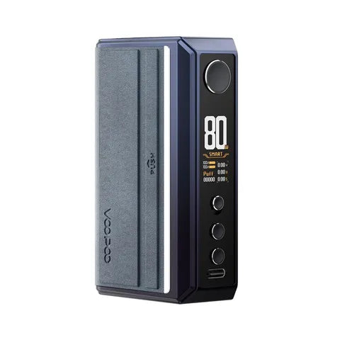VooPoo Drag 5 Box Mod in gradient blue, displaying an 80W screen and control buttons.
