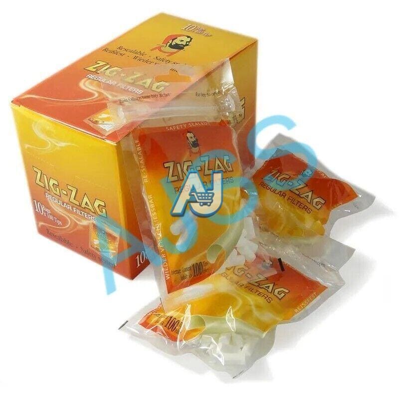 1000 Zig Zag Regular Filter Tips Resealable Bag, Aj Super Store
