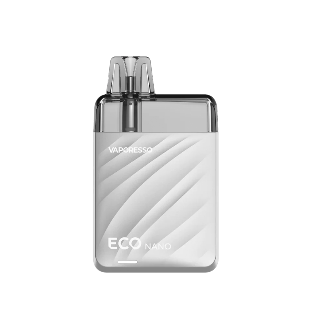 Vaporesso ECO Nano vape device in sleek silver with a textured design.
