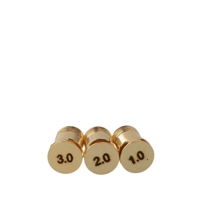 The image showcases three gold-plated airflow pins for the 5Avape Monarchy IMobb Style RBA. Each pin is precision-engineered with diameter labels of 3.0 mm, 2.0 mm, and 1.0 mm, allowing for customisable airflow control. These pins ensure optimal flavour and vapour production, catering to a variety of vaping preferences from tight mouth-to-lung (MTL) to restricted direct-to-lung (RDL) styles. The durable gold plating provides enhanced conductivity and longevity, making them an essential accessory for advance