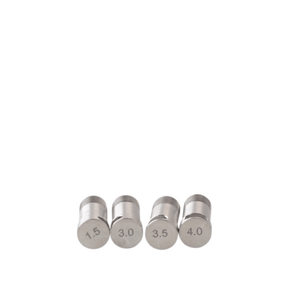 Four 5AVape Psychomod XCentred RBA air pins, marked 1.5, 3.0, 3.5, and 4.0, on a white background.