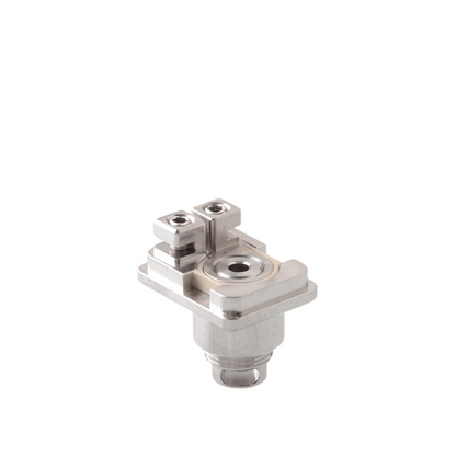 5AVape Psychomod Xcentred Style RBA SS deck, silver, isolated on white background.