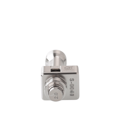 5AVape Psychomod Xcentred Style RBA in stainless steel, showing detailed craftsmanship.