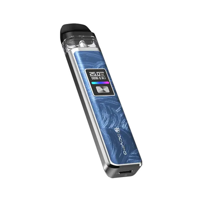 Blue Voopoo Vinci Pod SE vape device with a digital display screen.