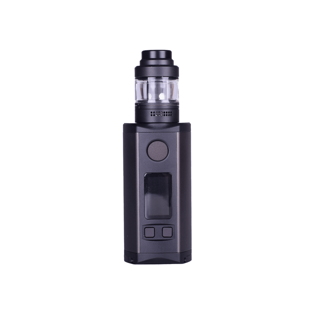 Ascent Kit in gunmetal finish, featuring a sleek vape mod with a clear tank on top.
