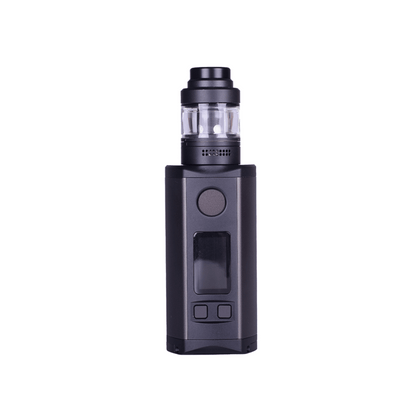 Ascent Kit in gunmetal finish, featuring a sleek vape mod with a clear tank on top.