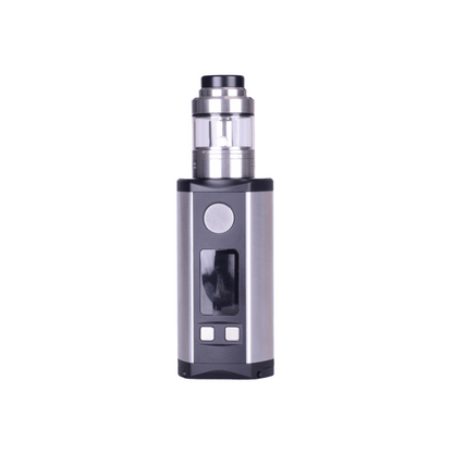 Ascent Kit Raw Silver vape device with a sleek design and digital display.