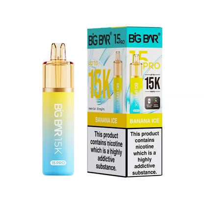 Big Bar 15K Pro Banana Ice Flavour Prefilled Pod Vape Kit with a Built-in 1400mAh Battery and up to 15,000 puffs