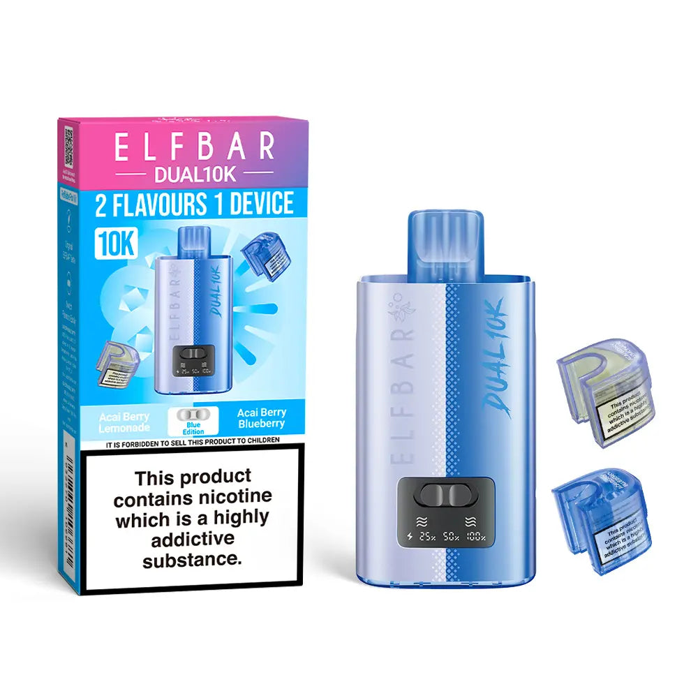 Elf Bar Dual 10K Disposable 2 in 1 Vape TPD Compliant - Box of 5