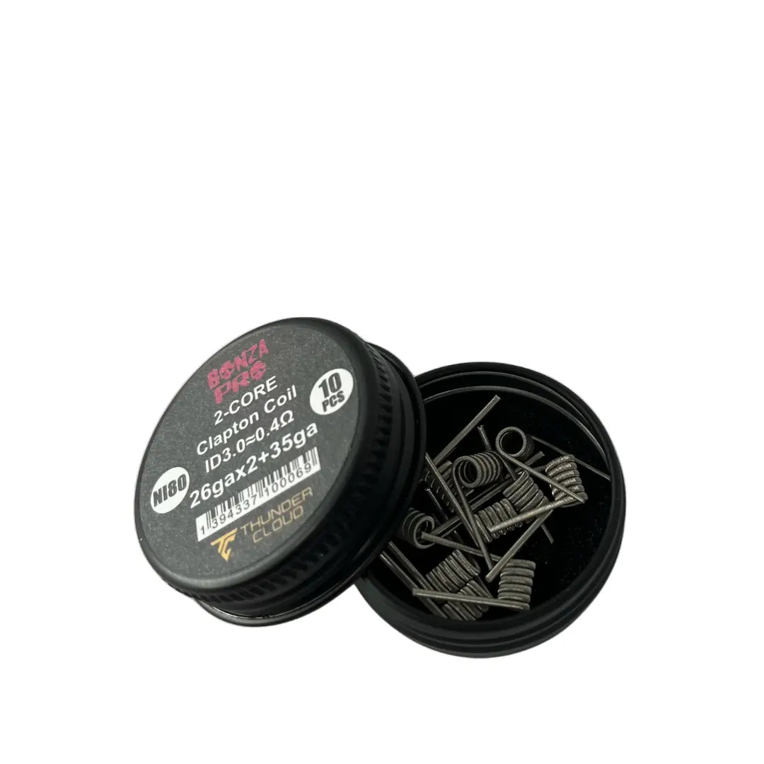 ThunderCloud X Vaping Bogan Bonza Pro Premade Coils for RDA, RTA, and RDTA setups.