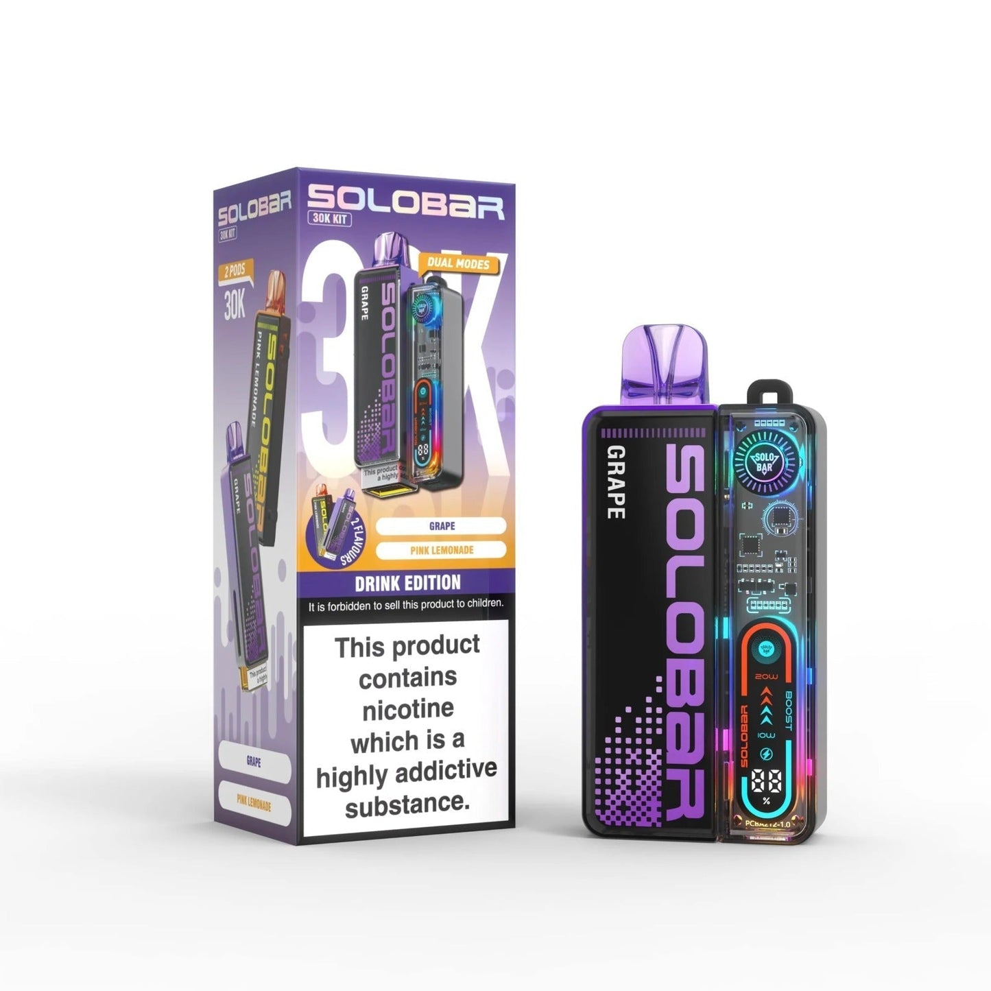 SOLOBAR 30K PREFILLED POD VAPE KIT-Box of 5