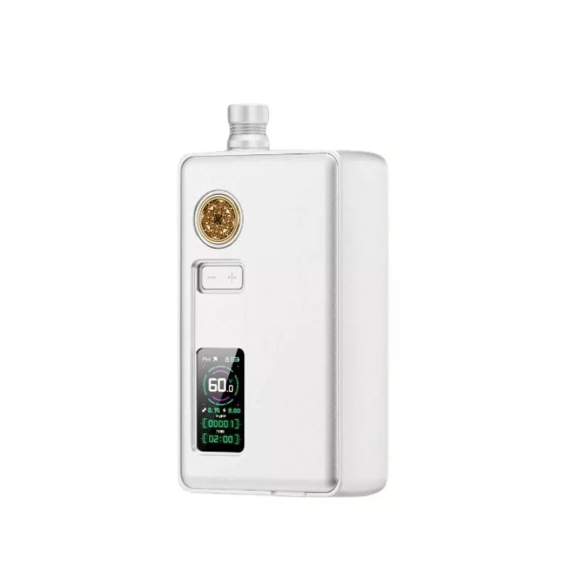 DotMod DotAIO V3 Kit In Silver Powered By a Single 18650 Battery with a 0.96'' TFT Screen and includes the new DotAIO pods that work like refillable pod vape coils - just fill with e-liquid, vape until the coil fades