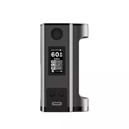 Dovpo Flipside Squonk Mod in Gunmetal Colour with a 0.96 inch TFT Screen - Up to 100w Power with a 18650 or 21700 Vape Battery