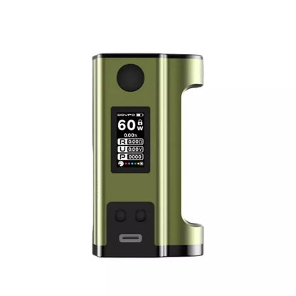 Dovpo Flipside Squonk Mod in Military Green Colour with a 0.96 inch TFT Screen - Up to 100w Power with a 18650 or 21700 Vape Battery