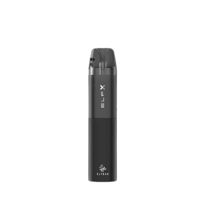 Elf Bar ELFX Pod Vape Kit in sleek black design.