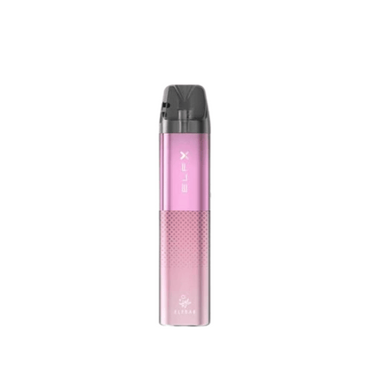 Pink Elf Bar ELFX pod vape kit with sleek design against white background.