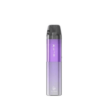 Elf Bar Elfx Pod Vape Kit in purple with sleek design and gradient finish.
