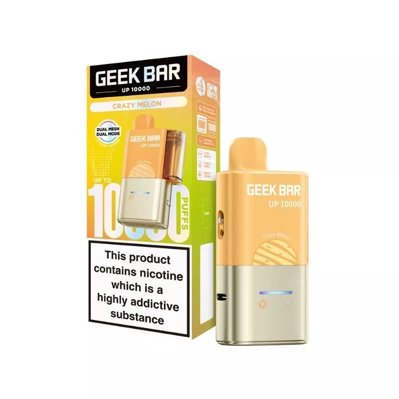 Geek Bar UP 10000 Prefilled Pod Kit Crazy Melon Flavour up to 10,000 puffs with a 2ml Pod and 10ml Refill Container 