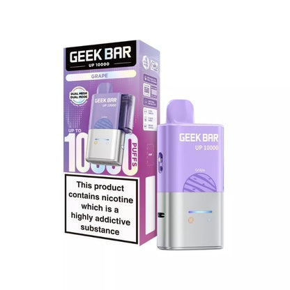 Geek Bar UP 10000 Prefilled Pod Kit Grape Flavour up to 10,000 puffs with a 2ml Pod and 10ml Refill Container 