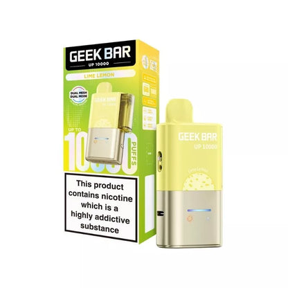 Geek Bar UP 10000 Prefilled Pod Kit Lime Lemon Flavour up to 10,000 puffs with a 2ml Pod and 10ml Refill Container 