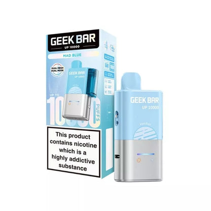 Geek Bar UP 10000 Prefilled Pod Kit Mad Blue Flavour up to 10,000 puffs with a 2ml Pod and 10ml Refill Container 