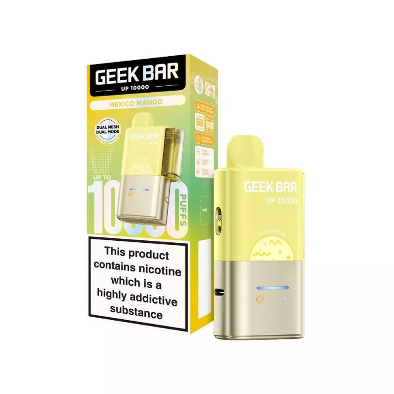 Geek Bar UP 10000 Prefilled Pod Kit Mexico Mango Flavour up to 10,000 puffs with a 2ml Pod and 10ml Refill Container 