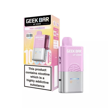 Geek Bar UP 10000 Prefilled Pod Kit Pink Lemonade Flavour up to 10,000 puffs with a 2ml Pod and 10ml Refill Container 