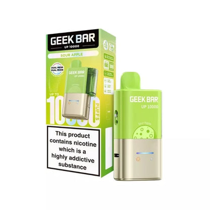 Geek Bar UP 10000 Prefilled Pod Kit Sour Apple Flavour up to 10,000 puffs with a 2ml Pod and 10ml Refill Container 